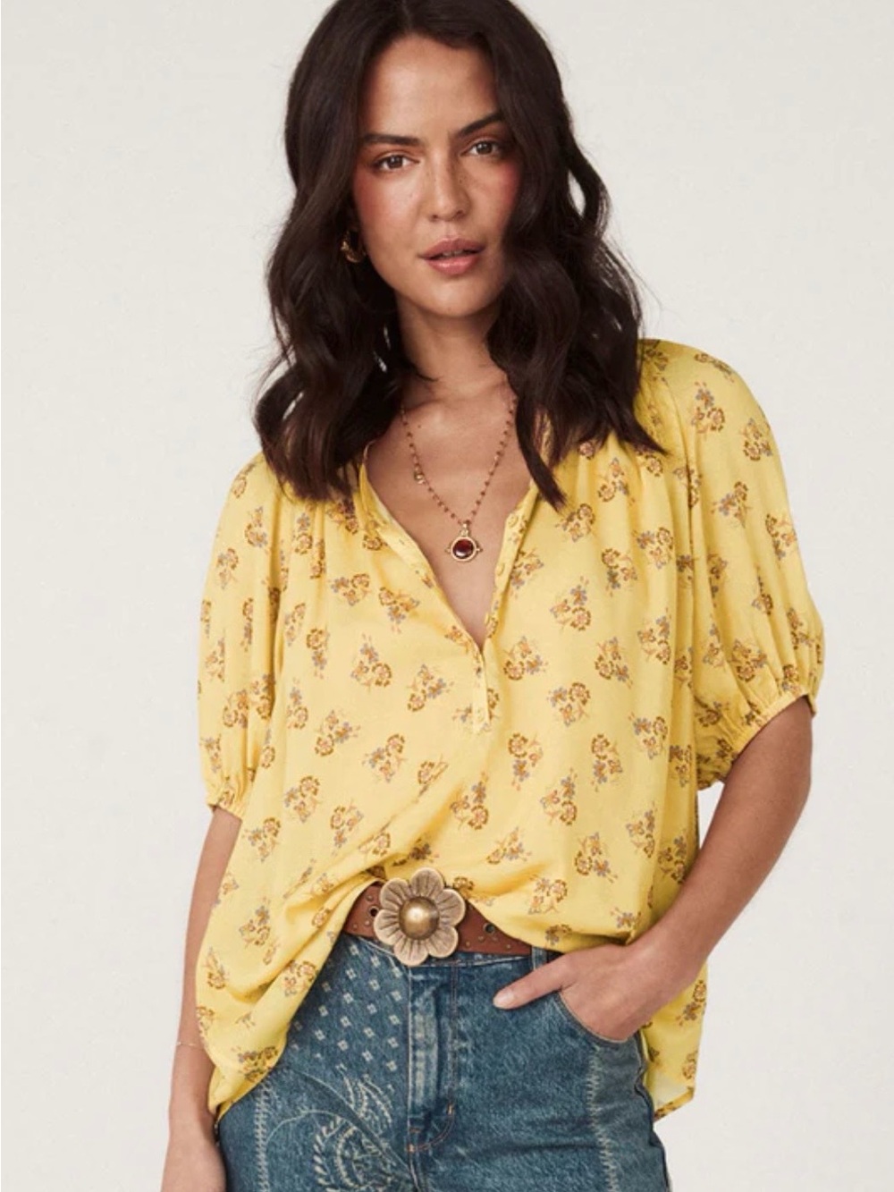 Spell Floral V-Neck Blouse Women’s Top